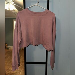 BDG Dusty Pink Long Sleeve Crop Top